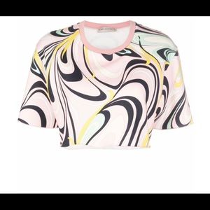 Emilio pucci cropped short sleeve top